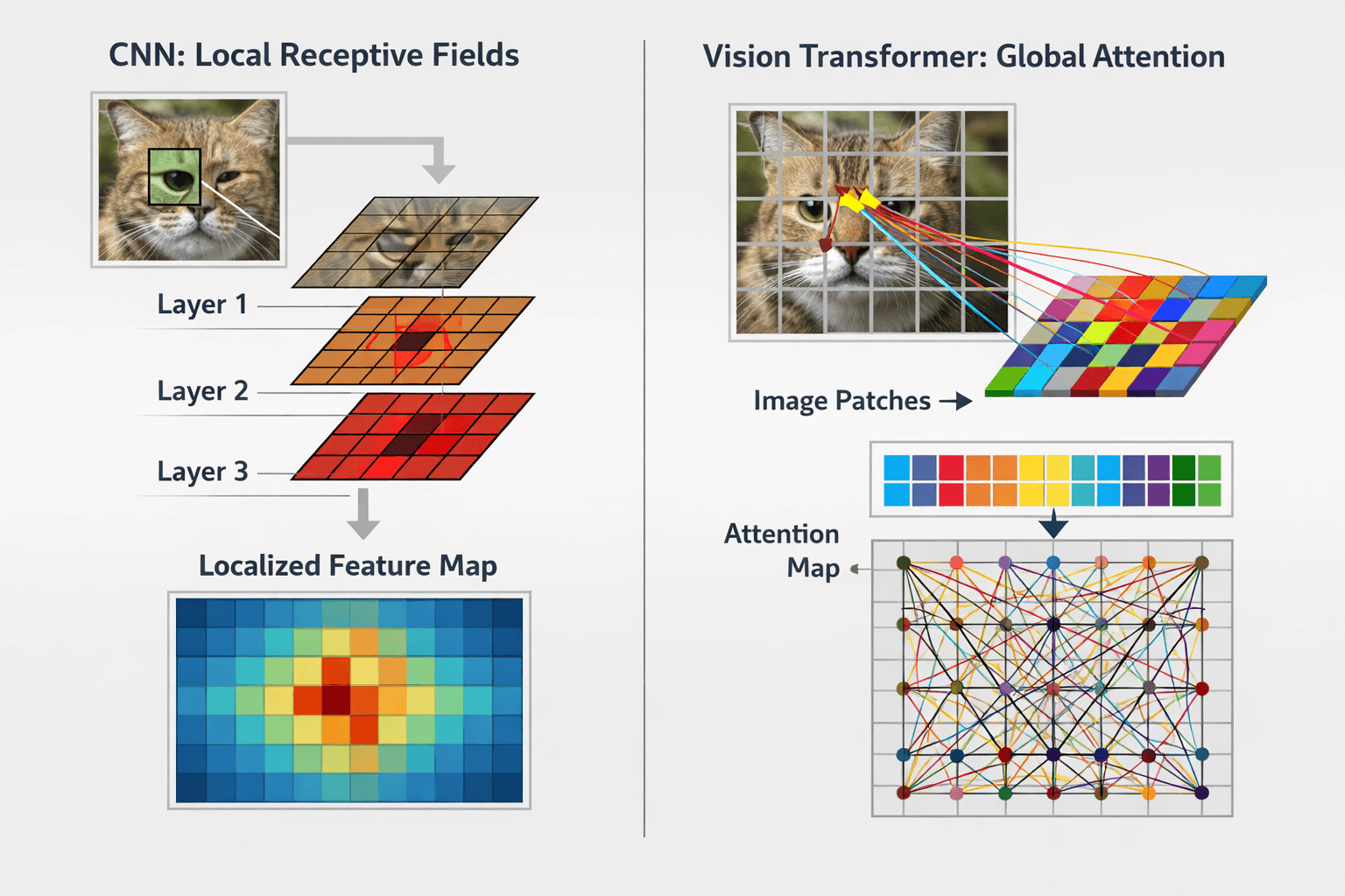Abstract representation of image patches as tokens